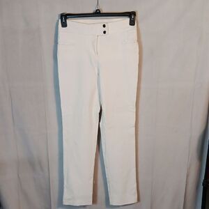 Elegant Stretch White Women's Pants